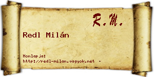 Redl Milán névjegykártya